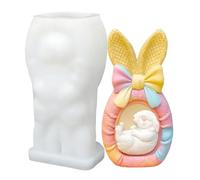 Générique Candle Molds Silicone, 3D Bunny Mould, Easy Release Mold, Soap Molds Silicone, Easter Spring Craft, Crafting Baking Accessory, Resin Candle Chocolate Mold for Cake Soap Candy