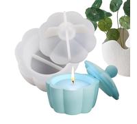 Générique Candle & Pot Molds - Silicone Resin Mold Set with Lid for Candle Jar & Flower Pot Making | Multi-Use Container for Clay, Cment, Wax & Craft Projects