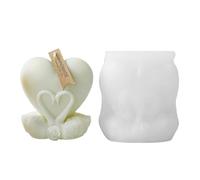 Générique Candles Moulds for Casting | 3D Silicone Candle Making Molds | Soft Silicone Molds Candles Making Moulds | Heart Shape Non-Stick Candles Mold for Birthday Christmas New Year Easter