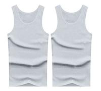 Générique Canotta da uomo ad alta elasticità slim fit per giovani tessuto confortevole stagioni estate autunno inverno intimo bretelle top base, grigio, XL