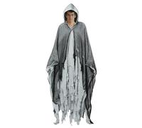 Générique Capa Terror - Tunica Unisex di lino scuro, strato scuro con cappuccio regolabile, abbigliamento horror abbigliamento | Tematizzare danza Cosplay Attività giochi di scena