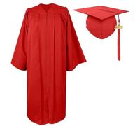Générique Capore di laurea e vestito, abito da laurea e berretto,Classe 2025 Setl | Classe di laurea 2025 abbigliamento per la cerimonia prescolare, rosso, L