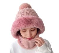 Générique Cappelli a maglia da donna, protezione per il viso, anti-vento, berretto caldo, sciarpa e protezione per il viso, per ciclismo, viaggi, sci, ciclismo e snowboard, Rosa