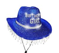 Générique Cappelli da cowboy da donna,Cappello scintillante per ragazza di compleanno - Cappelli con strass brillanti traspiranti per adulti e feste di viaggio
