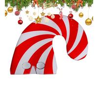 Générique Cappelli di Natale,Copricapo divertente a forma di canna da zucchero - Design a copertura viso a righe berretto di Babbo Natale in canna da | per donne uomini adulti alle feste invernali