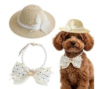 Générique Cappelli Per Cani Collana Di Perline E Copricapo Con Fiocco, S, organza + PP + erba, Senza Gemme