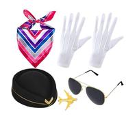 Générique Cappelli Per Hostess Air - Copricapo Costume Agente Bordo, AccessoriredeVestito Da Equipaggio Di Guida, AccessoriredeFesta 'aviatore, Cappello Uniforme Retrò | AccessoriredeCostume