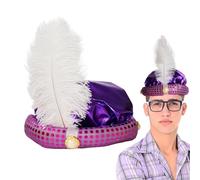 Générique Cappello,Avvolgere la testa degli uomini del sultano | Con Piuma E Perla Splendida Sultan Turbante Uomini Head Wrap Paillettes Design Per Gli Uomini