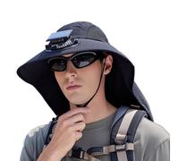 Générique Cappello con ventilatori | Cappello a ventilazione solare - Protezione UV impermeabile con bordi larghi per escursionismo, pesca, giardino, viaggi, spiaggia