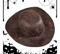 Générique Cappello da Capitano Pirata Tricorno in Pelle Accessorio per Costume di Halloween, Teatro, Cosplay, Festa e Family