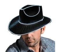Générique Cappello da cowboy fosforescente,cappelli per adulti,Cowgirl Hat Disco Light Up Cappelli | Cappello LED per travestimento, cappelli da cowboy da festa a batteria, cappello da cowboy