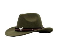 Générique Cappello da cowboy occidentale per uomo e donna con melone jazz alla moda, decorazione testa di mucca, accessorio etnico ideale per feste in costume e uscite quotidiane