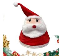 Générique Cappello di Babbo Natale,Accessori da sera per la testa divertenti,Cappello di Natale interattivo peluche con luce e suono | Per feste Carnevale Performance On Scene Accessorio