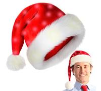 Générique Cappello Di Babbo Natale, Cappello Di Natale In Peluche, Velluto Spesso E Confortevole, Con A LED | Cosplay Di Vacanza | Cappello Di Padre Illuminato Per, Adulti E Adolescenti,