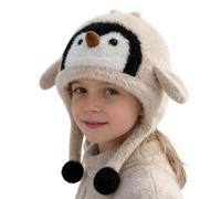 Générique Cappello di peluche animale per cappello morbido con immagine di, cappello invernale caldo con paraorecchie per ragazza ragazzo vacanza campeggio