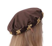 Générique Cappello in velluto Renaissance Padded Soft Vintage Cosplay Cap, Roll Brim Costume Headpiece Accessory, Medieval Style Dress Hat Unit, For Halloween Holiday Party Stage Show Masquerade Use