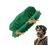 Générique Cappello in velluto Renaissance Padded Soft Vintage Cosplay Cap, Roll Brim Costume Headpiece Accessory, Medieval Style Dress Hat Unit, For Halloween Holiday Party Stage Show Masquerade Use