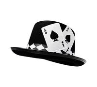 Générique Cappello Mago | Design Con Carte Da Gioco - Top Forma In Feltro | Per Artisti Professionali Insegnanti Di Teatro E Drammatica Organizzatori Di Feste