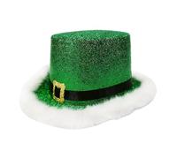 Générique Cappello natalizio, cappello da donna per adulti, rosso verde, comodo materiale, facile da indossare, costume tool, accessorio per adulti per stage, 12,6 x 10,63 x 4,72 pollici