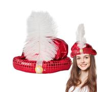 Générique Cappello per travestimento,Cappello per adulti | Con l'aspetto brillante del turbante della testa del sultano di design del glitter della piuma e della perla per il teatro