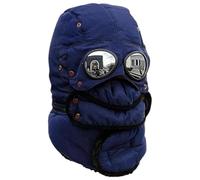 Générique Cappello termico invernale con cappuccio integrato, antivento e rimovibile per collo, per ciclismo, sci, attività all'aperto, uomini e donne, navy, 52