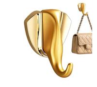 Générique Cappotto Hooks - Anello da parete in oro Elephant Head Hanger, decorativo cappello e chiave storage Hook, Stylish Mounted Organizer per borse Backpacks Purses Wreaths | Entryway Closet
