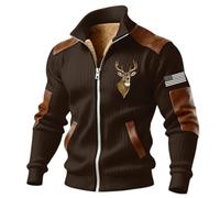 Générique Cappotto uomo inverno caldo giacca in pile interno giacca con cappuccio ampio parka fodera Sherpa lunga cardigan Cocooning cappotto lungo cappuccio giacca invernale morbida parka pile uomo