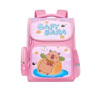 Générique Capybara Backpack, Cartoon School Bag, Kids Travel Backpack, Waterproof Material, Large Capacity with Partition, Kindergarten and Elementary Use, 11.81x6.3x15.35 In, rosa chiaro, Se référer