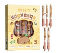 Générique Capybara Gel Penne - Penne in Gel cancellate | Capybara Inchiostro Retrattile Per Nota Di Registrazione Portatile Palla Di Anime 5x Cartone Animato Portatile