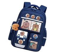 Générique Capybara Kids Backpack - Capybara Schoolbag | School Backpack Bookbag Large Capacity Waterproof Bag Adorable Cartoon Schoolbag, zaffiro, Se référer au descriptif