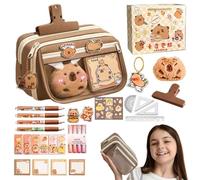 Générique Capybara Multi-Layer Pencil Organizer, Borse per matite per bambini, portatile di grande capacità, con ampio supporto, simpatica penne per scuola e viaggi
