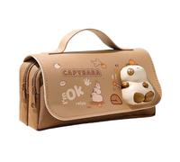 Générique Capybara Pencil Case, Large Capacity Zipper Bag, Cute Animal Stationery Organizer, 21 x 10,5 x 5,5 cm, School, College, Office Desk, Daily Use Organizer for Students Equipped, cachi, Se