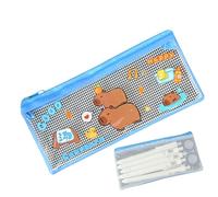 Générique Capybara Pencil Case, Trasparente Zippered Pencil Case, Capybara Pencill Box, Portable Cute Stationery Pen Casee, Cute Pencils Holder Pencils Bag for Office Use and Stationery Organizer, Due