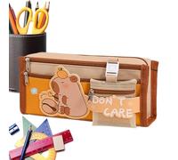 Générique Capybara Pencil Pouch, Multi-Layer Quirky Capybara Print, Canvas Multi-Pocket Pencil Case, Ampia Capacità e Conveniente per le penne e gli uffici Supplies, 8,66 x 3,94 x 2,36 pollici, J003,