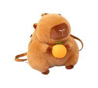 Générique Capybara Plush Backpack with Mand Warmer and Orange Accent, Cute Animal Toy Backpack for Children, 12,99 x 11,81 Inches Cozy Home Decoration and Cold Weather Accessory, a, Se référer au