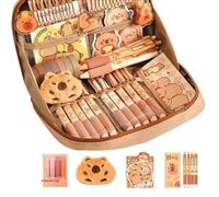 Générique Capybara School Supplies Set,Cute Capybara Pencil Case Set with All Things,Large Cute Capacity Pencil Case with Compartments, Set di 5 pezzi, Da
