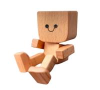 Générique Car Dashboard Decorations, Movable Joint Auto Interior Accessory, Shaking Wooden Man Figurine, Interior Accessories for Work Vacation Long Drive Daily Commute Truck Road School Van