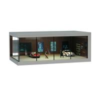 Générique Car Model Storage Case, Dustproof LED Display Cabinet, Realistic Parking Lot, Stackable Vehicle Toy Organizer with Lights for Collectors, 10.43×4.13×5.91 Inches