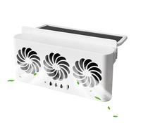 Générique Car Window Fan, Auto Solar Fan, 9.06x4.45in Portable Air Circulation Tool, Three Head Design, Efficient Cooling Compact Size for Rv, Truck, Vehicle Sedan Use