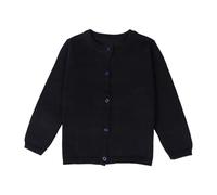 Générique Cardigan a maniche lunghe per neonati e ragazze, pullover con bottoni per bambini, collo del collo, cardigan per ragazza, Le Noir, 7 anni