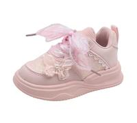 Générique Carnevale Bambino Scarpe Da Ginnastica Glamour Glitter con Fiocco per Ragazze e Piccole Scarpe Quotidiane Stile Design Brillante E Confortevole per Gioco Ragazze 1-6 Anni, Rosa, 24 EU