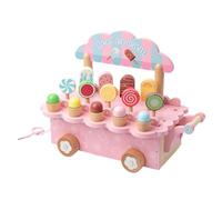 Générique Carrello per dolci in legno, set di simulazione, supporto per pasticceria per gioco di ruolo | giocattolo di apprendimento per lo sviluppo sociale e l'immaginazione educativa, 32,3x25cm |