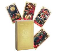 Générique Carte Tarocchi per principianti - Deck Golden 78 Piece per la Lettura, Carte Oracle insolite con Guida in Astrologia, Avventura, Affermazione, Divinazione, 10,3 x 6 cm
