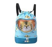 Générique Cartoon Drawstring Backpack, Lightweight Sports Bag with Wet Dry Separation, Travel Activity Gym Sack for School Beach Swimming Pool and Outdoor Adventures, 14,17 x 11,81 Inches, Tigre, Se