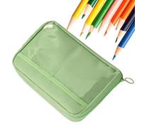 Générique Cartoon Pencil Bag, Multifunctional Pencil Pouch con 12 Compartments, High Capacity Sturdy Case, Lightweight Portable Organizer for School and Home Use, Poliestere, verde, Se référer au