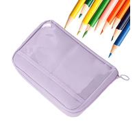 Générique Cartoon Pencil Bag, Multifunctional Pencil Pouch con 12 Compartments, High Capacity Sturdy Case, Lightweight Portable Organizer for School and Home Use, Poliestere, viola, riferimento