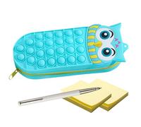 Générique Cartoon Pencil Case, Silicone Organizer Bag, Zipper Closure Design, Flessibile Sturdy Material, Ideal for Kids' School Supplies and Work Desk Storage, 1 pezzo, blu, viola, Gufo, Se référer