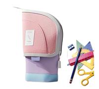 Générique Case Organizer, Large Capacity Retractable Pen Holder, 5,12 x 3,15 x 8,66 pollici Adorable Desktop Pouch, Stationery Supplies, Desk Accessories for Home, Work, School