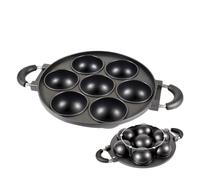 Générique Cast Iron Fried Egg Pan - 7-Cup Pancake And Omelet Pan | Pre-Seasoned Cast Iron Griddle | Cooking Eggs, hamburger, Biscotti, Muffin, focaccine, Home Kitchen