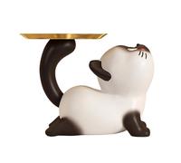 Générique Cat Candy Dish, Resin Figurine Storage Tray, Key Holder Bowl with Sturdy Material, Cute Home Accessory with Modern Design, Tavolo Decor Playful Style, Candy Holder for Living Room